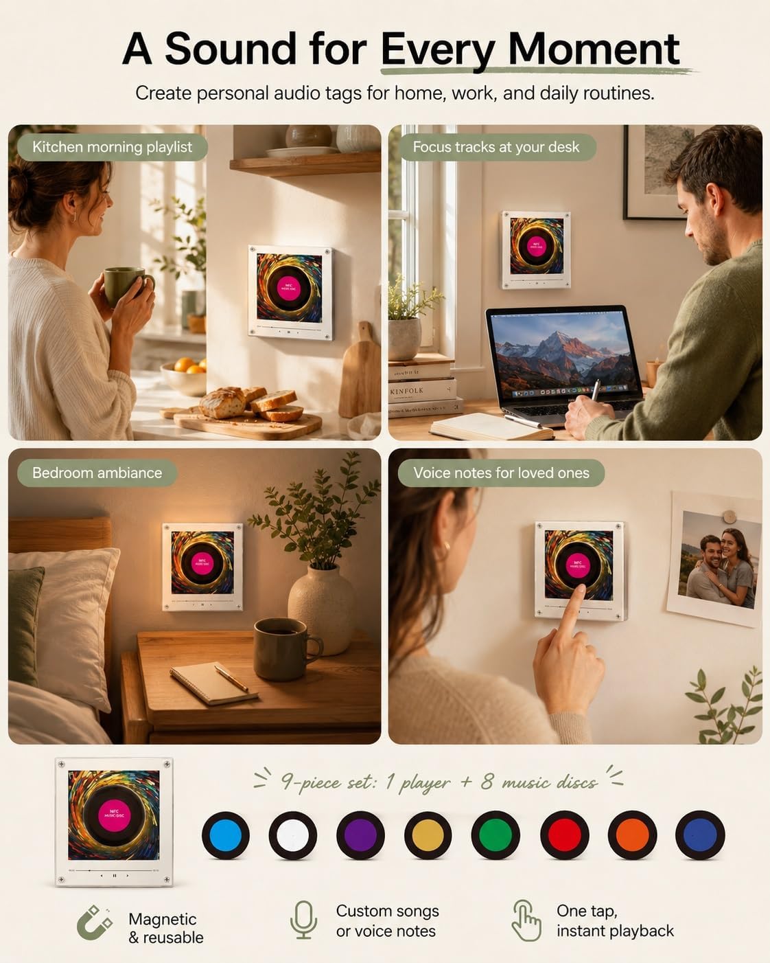 VinylVows™ Custom Song Plaque | Built-in Speaker & Personalized Photo