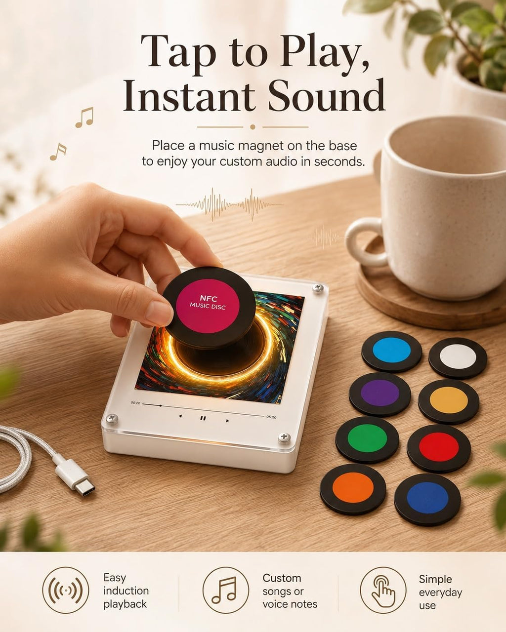 VinylVows™ Custom Song Plaque | Built-in Speaker & Personalized Photo