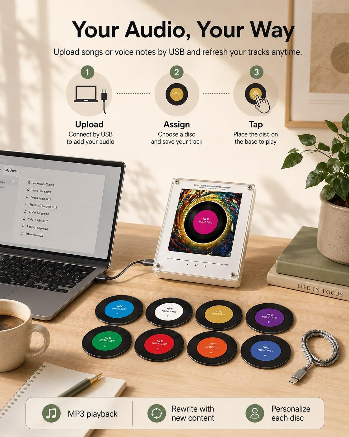 VinylVows™ Custom Song Plaque | Built-in Speaker & Personalized Photo