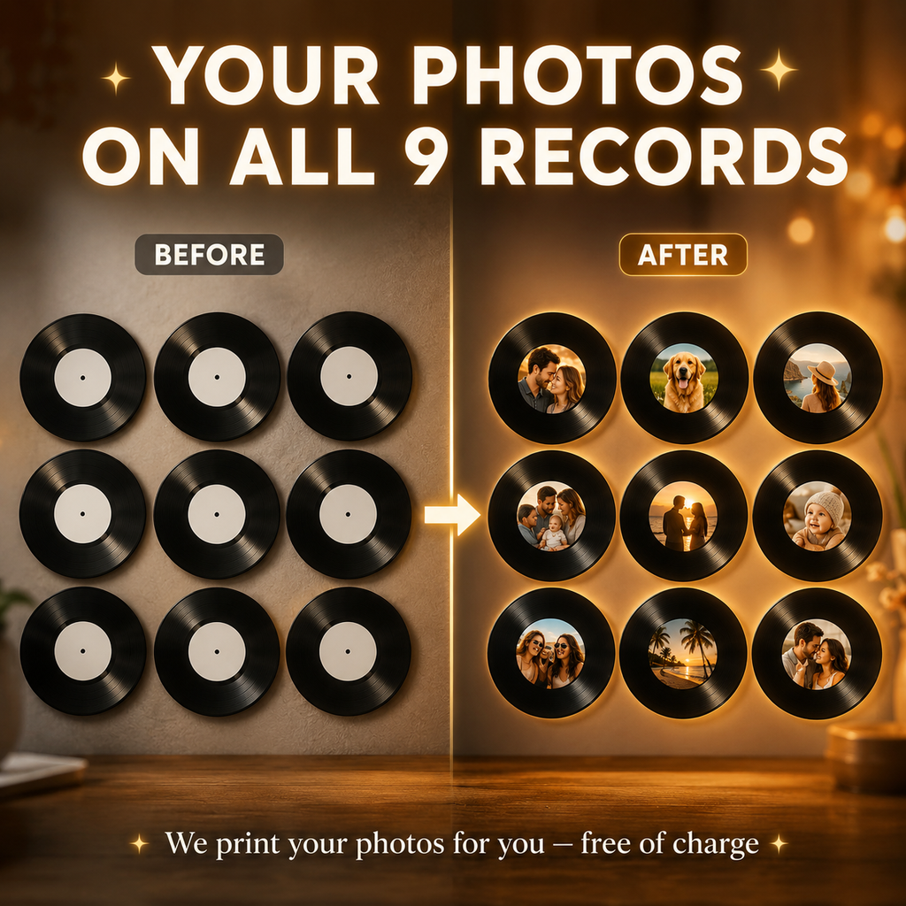 VinylVows™ Custom Song Plaque | Built-in Speaker & Personalized Photo