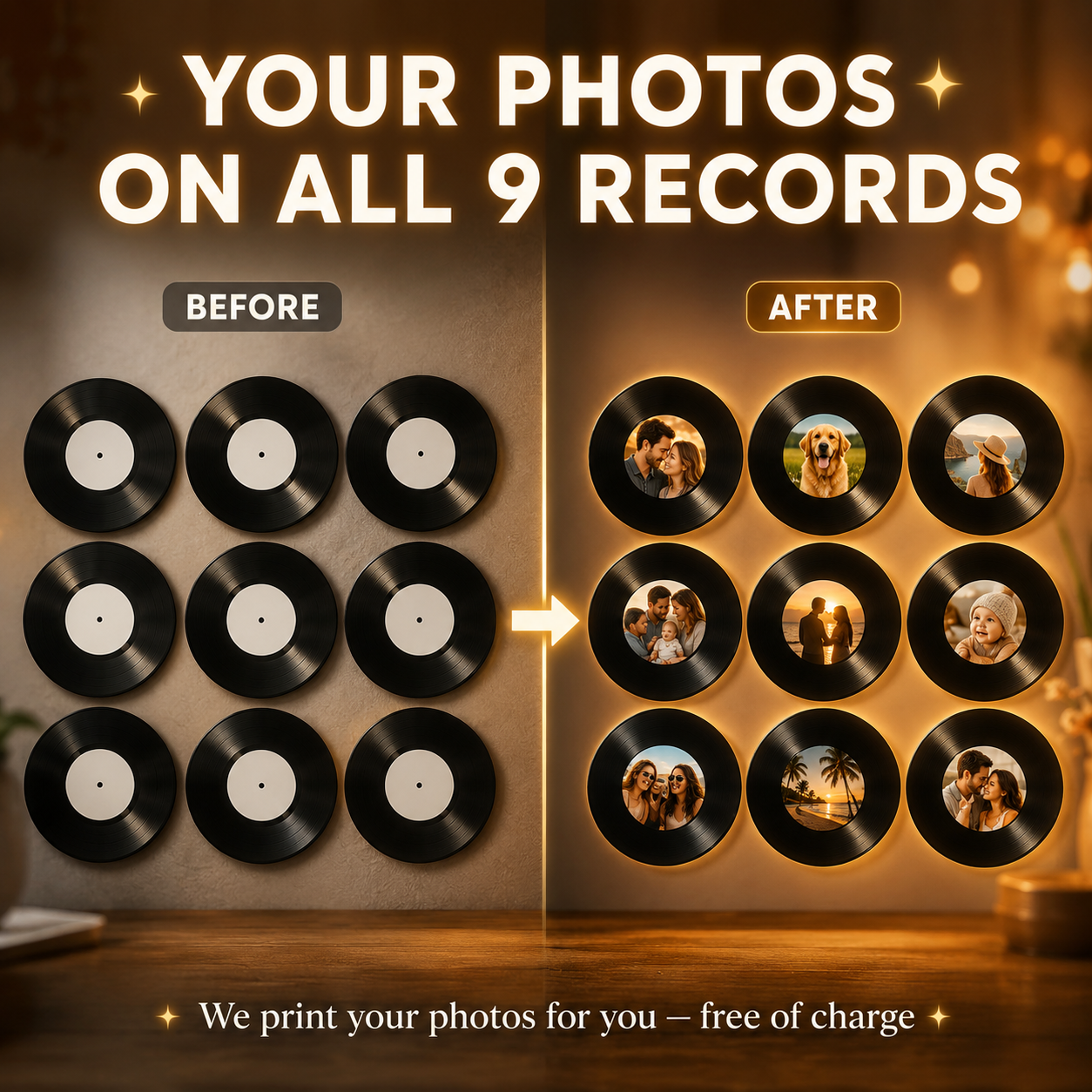 VinylVows™ Custom Song Plaque | Built-in Speaker & Personalized Photo